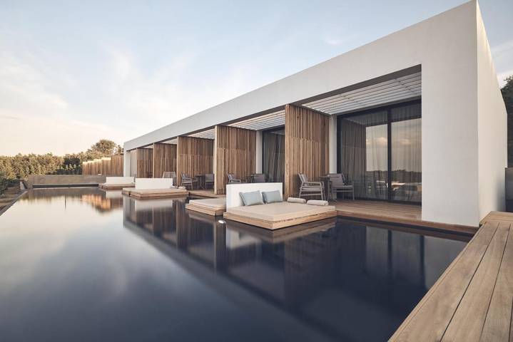 Hôtel pour 2 personnes, avec piscine et jardin ainsi que vue et sauna