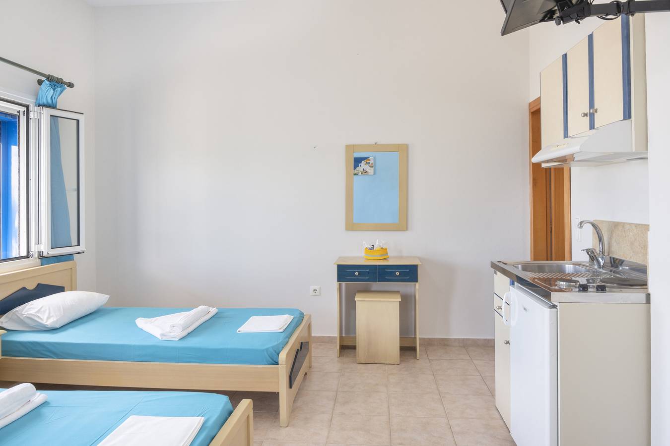 Studio entier, Studio 'Studios Ninemia Serifos 1' avec vue sur la mer, Wi-Fi et climatisation in Livadi, Cyclades