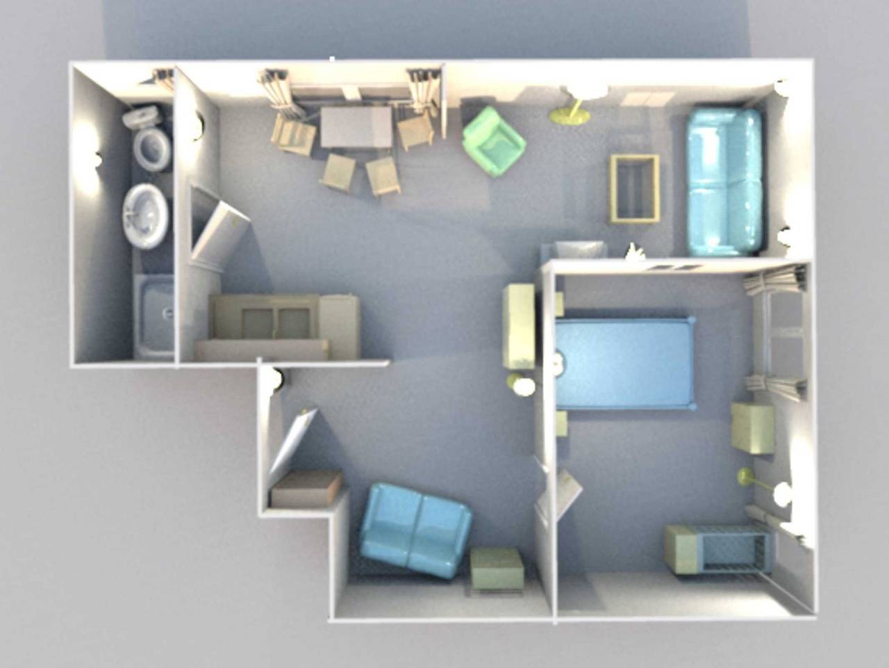 Ganze Ferienwohnung, 2 Raum-Fewo Weststube 45 qm, im in Klein Zicker, Mönchgut