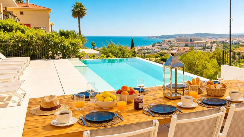 Casa rural para 11 personas, con vistas al mar además de piscina y jardín, Familias con niños en Garraf