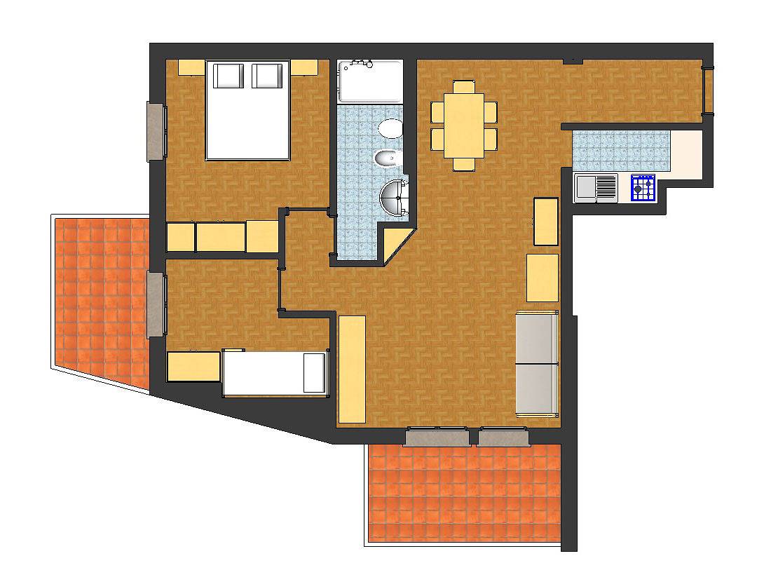 Appartamento intero, Residenz Monica Dreizimmer-Wohnung Triplo Comfort für 5 Personen  in Riva del Garda, Prealpi Gardesane