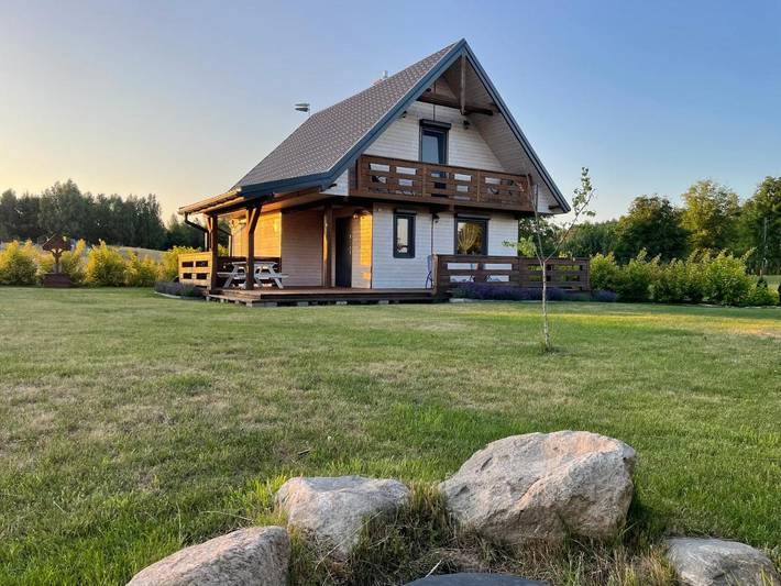 Dom dla 6 osób, z Balkon i Taras oraz Ogród i Widok w Morąg