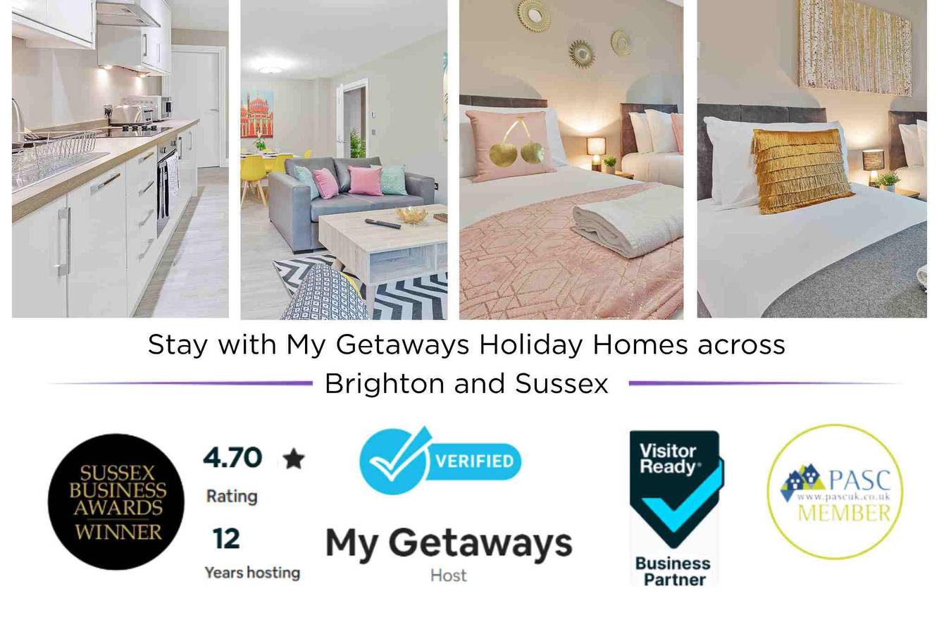 Ganze Wohnung, Ocean Walk By My Getaways Free parking in Brighton, Sussex