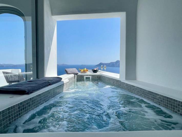 Casa de férias para 2 pessoas, com vista e varanda em Oia