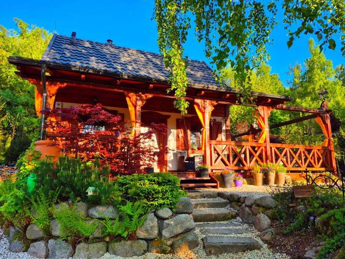 Apartament wakacyjny dla 6 osób, z Taras i Ogród oraz Sauna i Widok w Przesieka