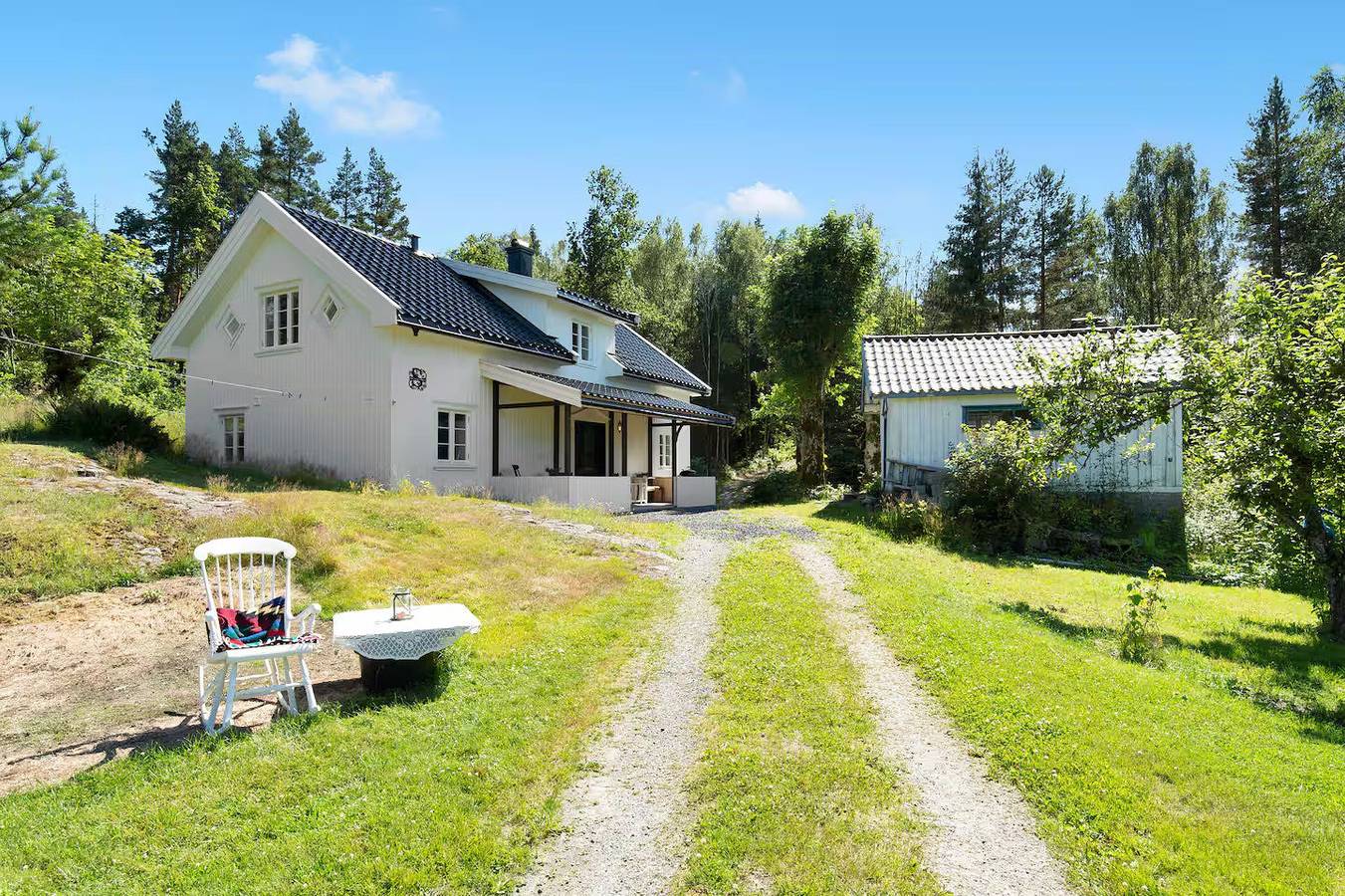 Renoviertes Bauernhaus auf einer Waldlichtung in Bamble