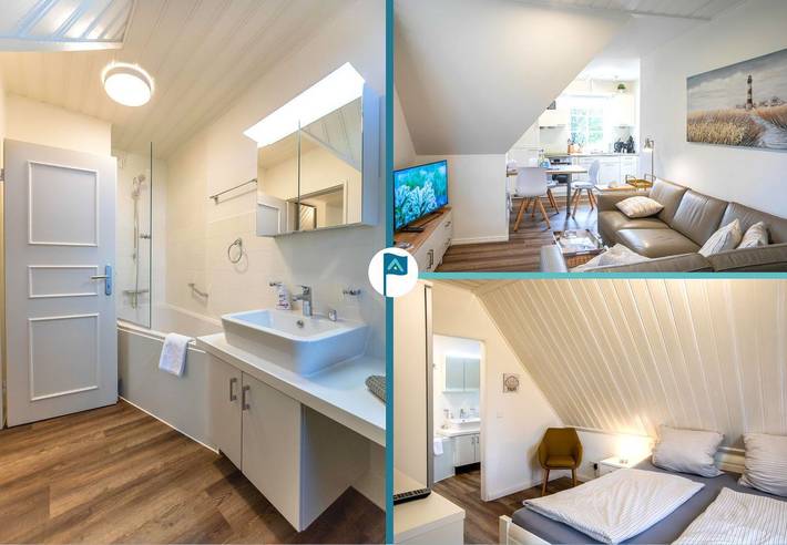 Ferienwohnung für 4 Personen, mit Terrasse und Ausblick in Oldsum