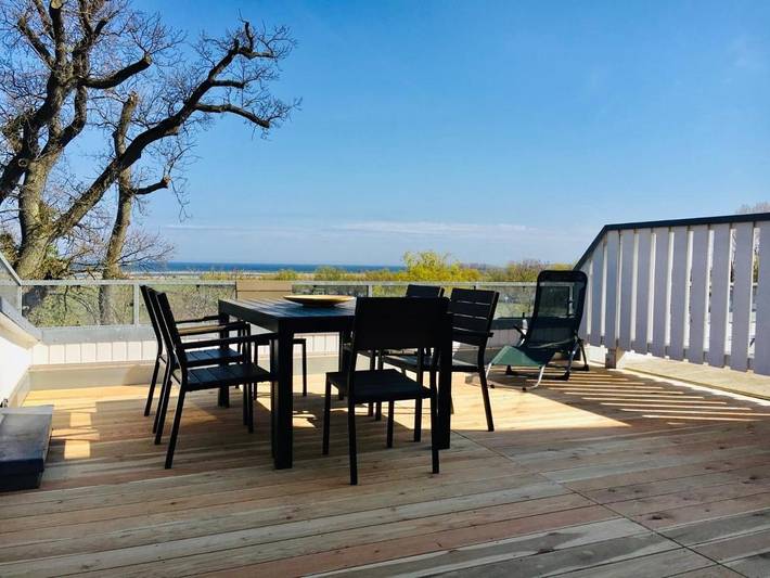 Ferienwohnung mit Meerblick für 6 Personen