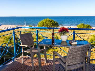 Ferienwohnung für 5 Personen, mit Ausblick und Sauna sowie Balkon und Seeblick in Trassenheide