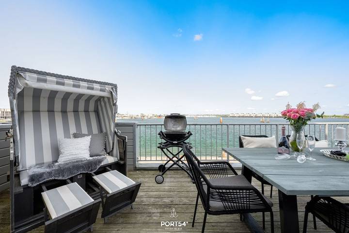 Ferienwohnung für 4 Personen, mit Sauna und Whirlpool sowie Balkon, mit Haustier in Olpenitz