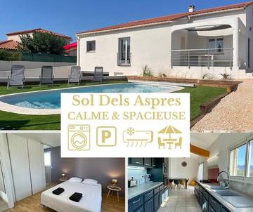 Cottage pour 8 personnes, avec piscine et jardin, animaux acceptés à Brouilla