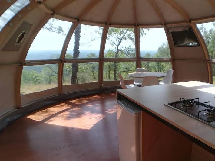 Camping La Truffière - Unterkunft 4 personen - Panoramisches Dome - Ohne Sanitäranlagen in Saint-Cirq-Lapopie, Quercy