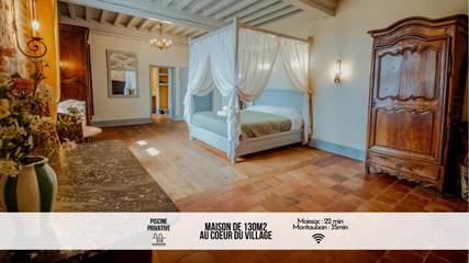Gîte pour 5 personnes, avec vue ainsi que piscine et jardin à Lauzerte