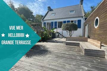 Gîte pour 6 personnes, avec terrasse ainsi que jardin et vue à Roscanvel