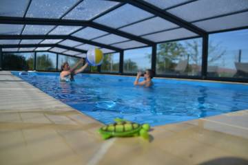 Gîte pour 4 personnes, avec terrasse ainsi que piscine et jardin dans Lac du Der-Chantecoq