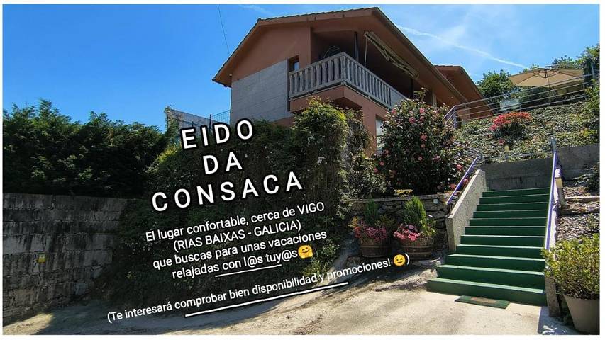 Apartamento para 8 personas, con piscina y vistas además de jardín y piscina para niños en Puenteareas