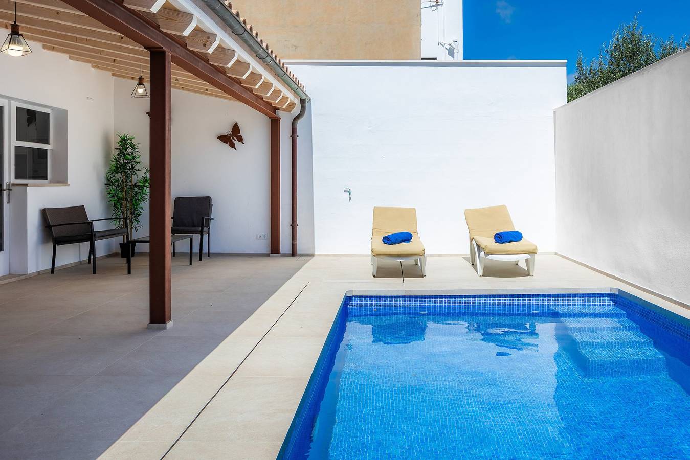 Casa de vacaciones "Sestanyolet" con vistas al mar y a la montaña, Wi-Fi, piscina y terraza in S'Estanyol de Migjorn, Lluchmayor