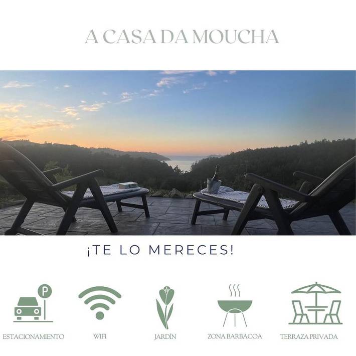 Apartamento para 5 personas, con vistas y jardín, Se admiten mascotas en Muxía