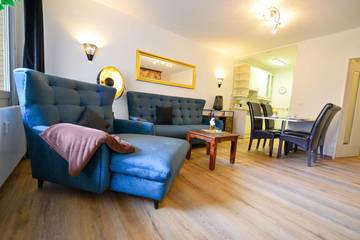 Ferienwohnung für 4 Personen, mit Sauna und Ausblick sowie Balkon, mit Haustier in Sahlenburg