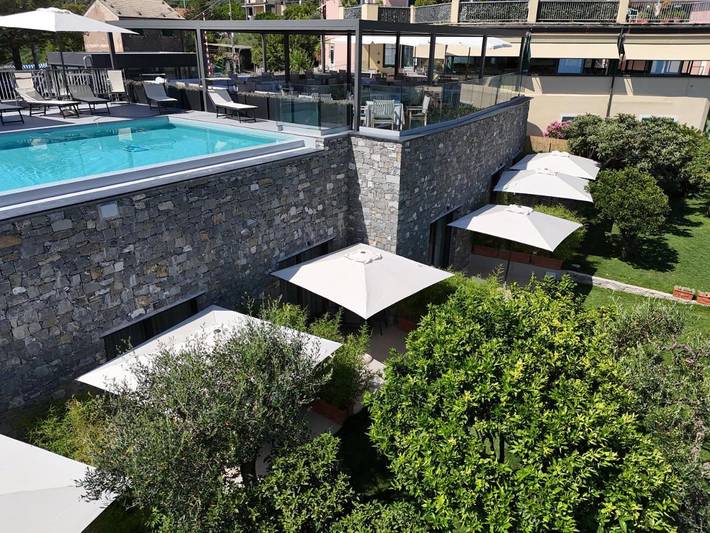 Ferienhaus für 4 Personen, mit Terrasse und Garten sowie Pool und Ausblick in Bonassola