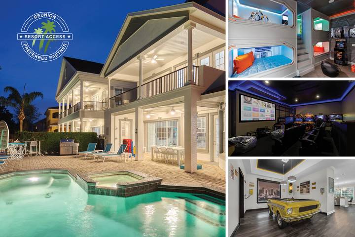 Villa for 10 people, with pool and children pool as well as balcony/terrace in Reunion Resort