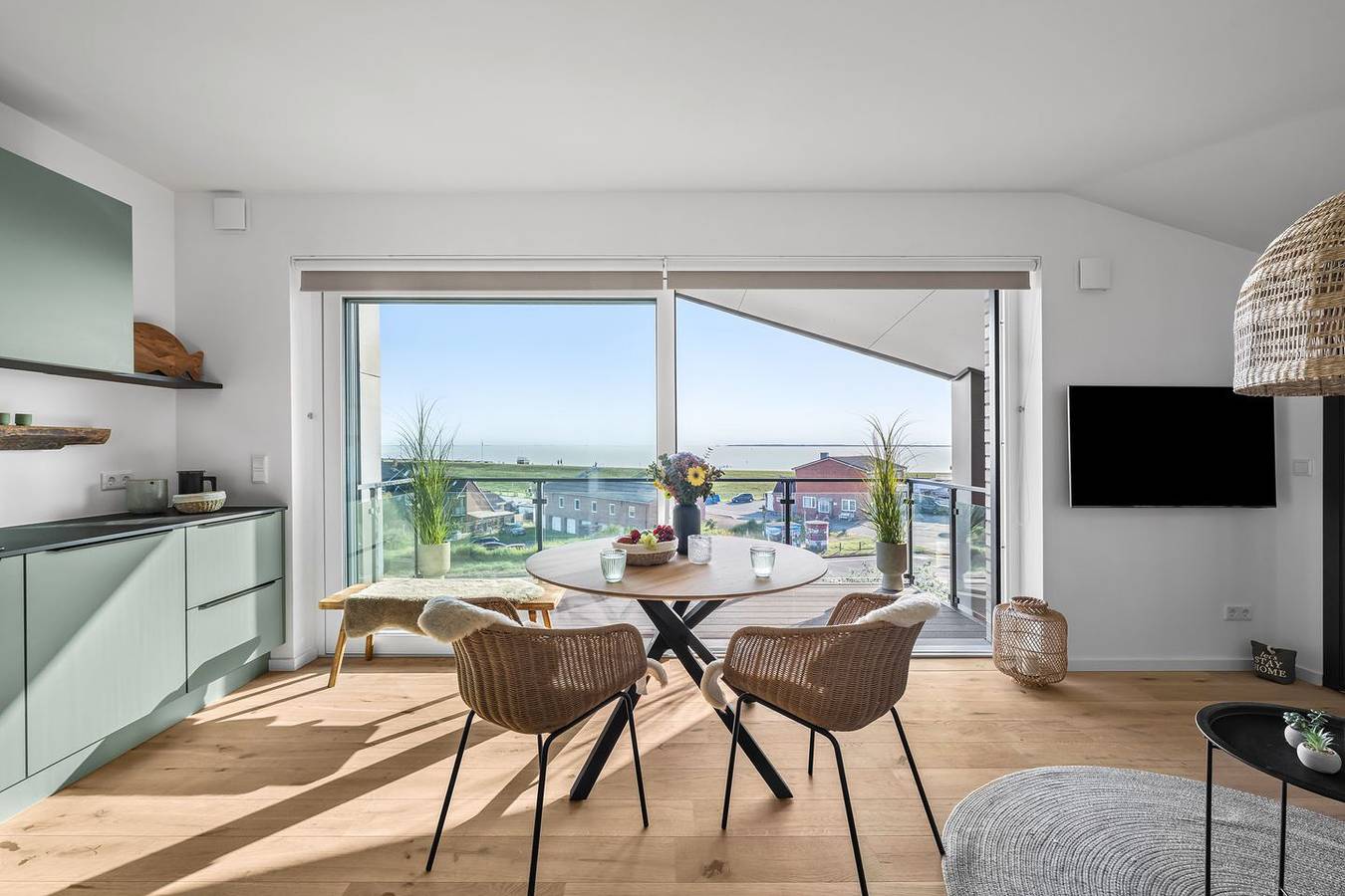 Ganze Wohnung, The View B15 Deichloft - Meerblick, 3. Og, gemein. Sauna, Aufzug, Pkw-Stellplatz in Badestrand Dagebüll, Dagebüll