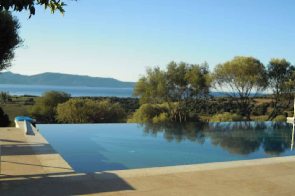 Condizionata villa con piscina a sfioro in una proprietà di 10 ettari in Serra di Ferro, Ajaccio e dintorni