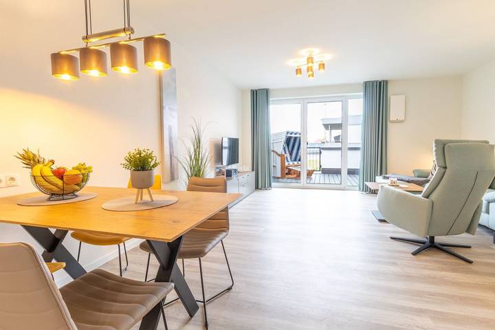 Ferienwohnung für 4 Personen, mit Balkon und Terrasse sowie Sauna