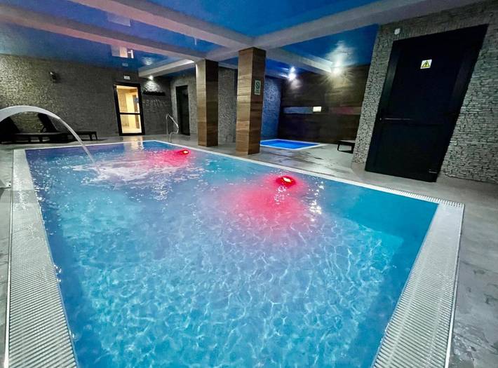 Ośrodek wypoczynkowy dla 3 osób, z widok i basen oraz ogród w Rewal