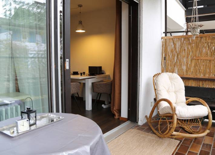 Ferienwohnung für 4 Personen, mit Balkon/Terrasse und Balkon sowie Whirlpool und Sauna, mit Haustier