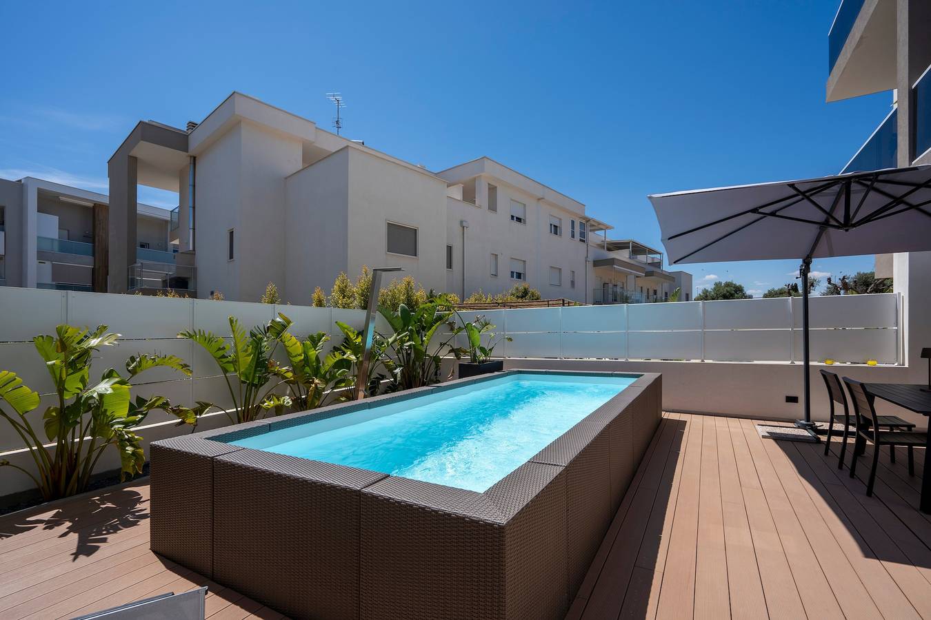 Ferienhaus 'Casa Exuma mit privatem Pool' mit privatem Pool, Wlan und Klimaanlage in Monopoli, Bari Provinz