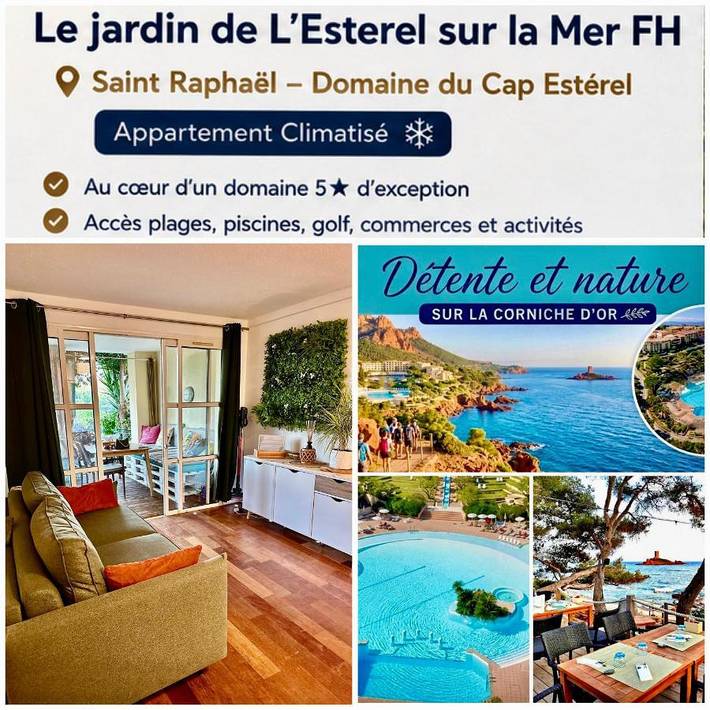 Gîte pour 4 personnes, avec piscine et bassin pour enfant ainsi que vue et jardin, animaux acceptés dans Golf De Cap Esterel