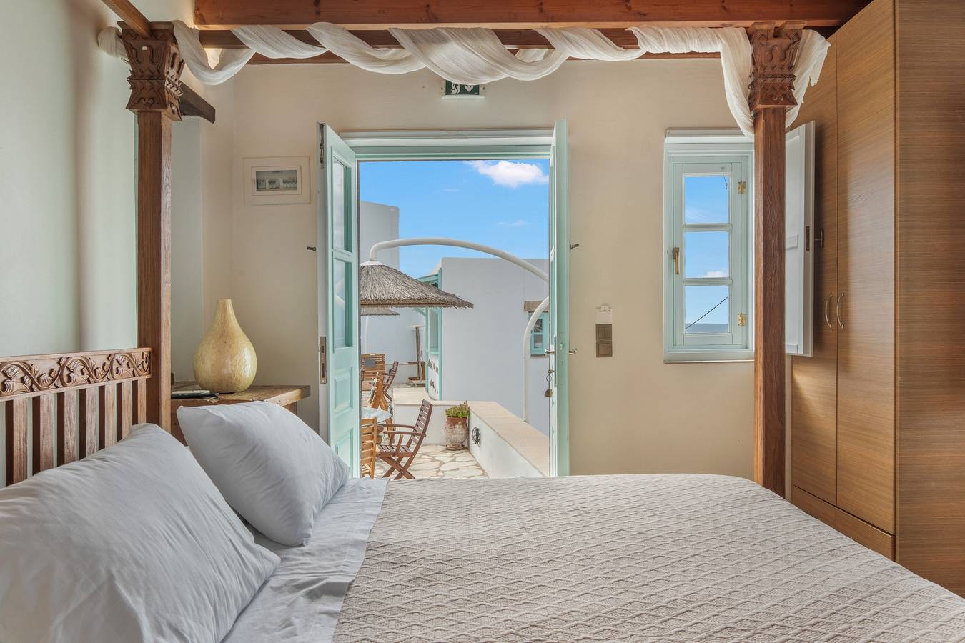 Zimmer 'Doppelzimmer Meerblick Nr. 3' mit Meerblick, Wi-Fi und Klimaanlage in Skala (Patmos), Dodekanes