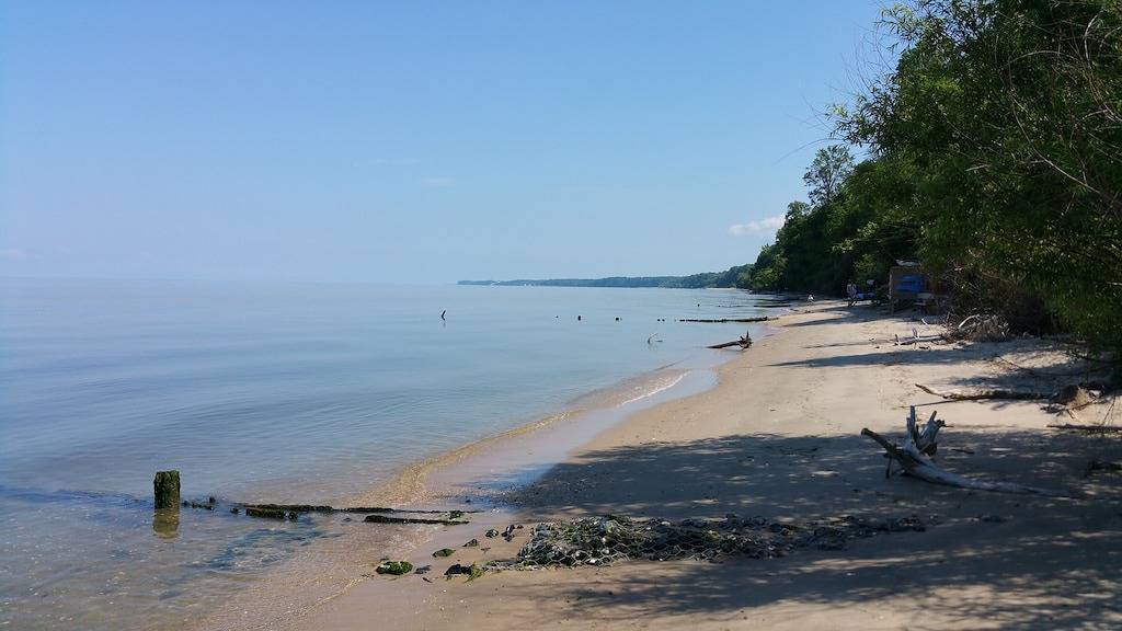 Atemberaubende Aussicht vom Waterfront Log Cabin mit Kamin in der Chesapeake Bay in Chesapeake Bay