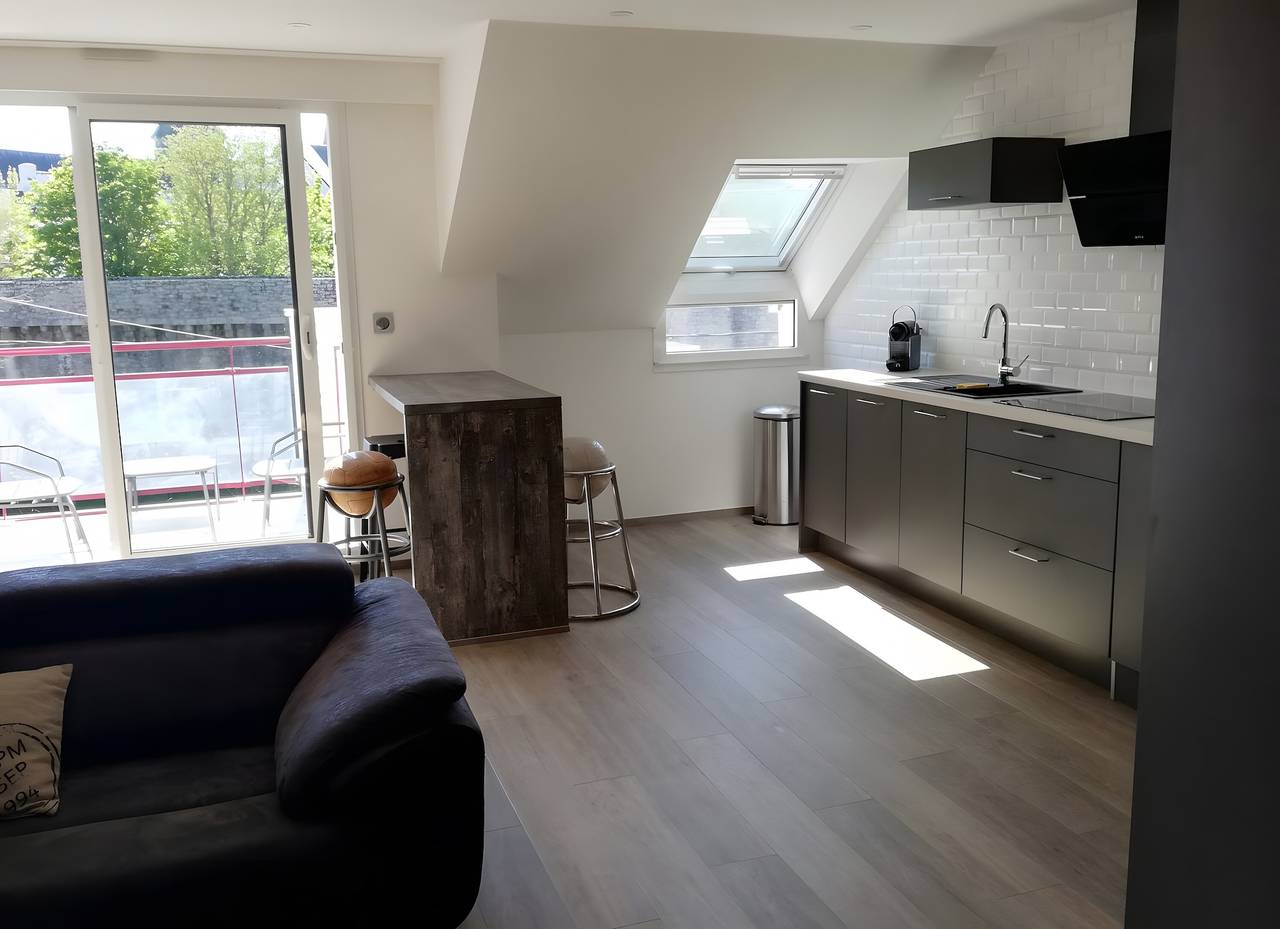Apartamento inteiro, Apartamento « Er Varech - Duplex com Vista para as Muralhas », Varanda e Wi-Fi in Guérande, Côte de Jade