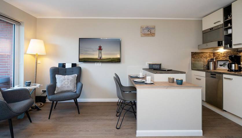Ganze Wohnung, Modernes 1-Zimmer App. mit Terrasse, Pkw-Stellplatz, Wlan. Haustiere erlaubt. in Westerland, Sylt (Gemeinde)