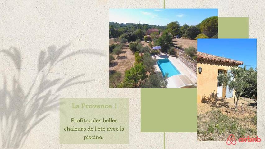 Gîte pour 4 personnes, avec piscine et vue ainsi que jardin et terrasse à Tourtour - 3