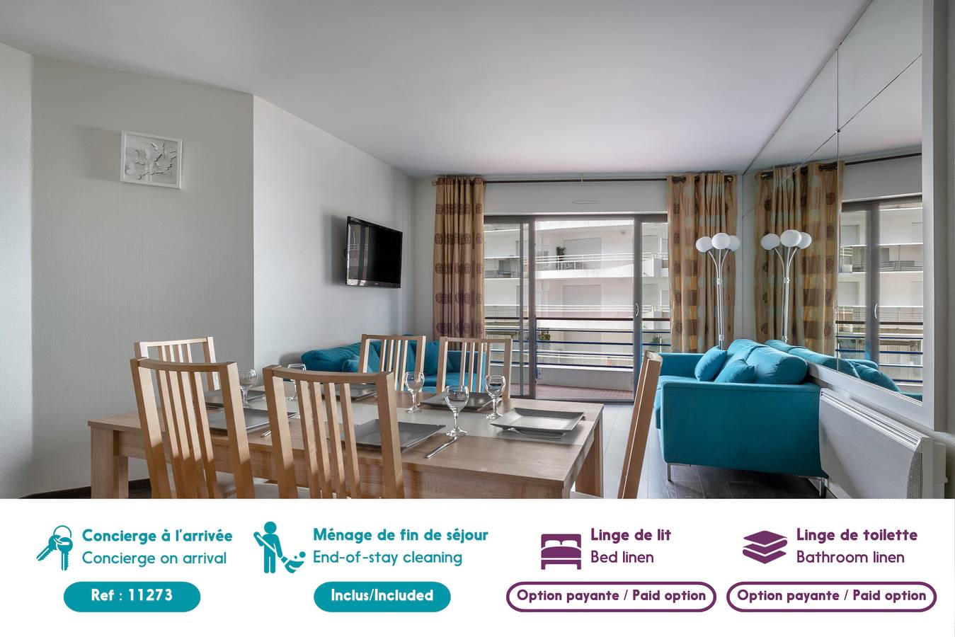 Appartement entier, Appart 4 adultes 2 enfants - Accès plage direct in La Baule-Escoublac, Côte d'Amour