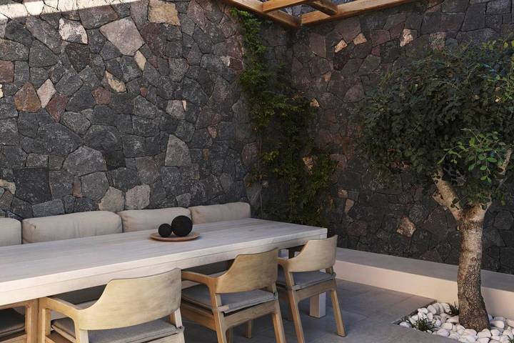 Location de vacances pour 6 personnes, avec terrasse ainsi que vue sur l’océan et piscine à Oia - 3