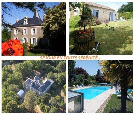 Gîte pour 16 personnes, avec jardin et jacuzzi ainsi que terrasse et piscine