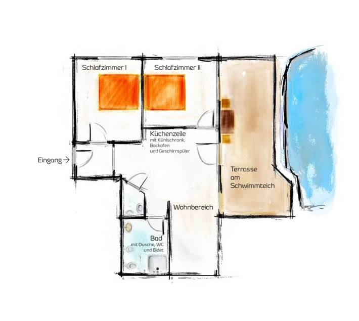Ferienhaus für 2 Personen, mit Balkon und Whirlpool sowie Terrasse und Garten in Ruhpolding - 3