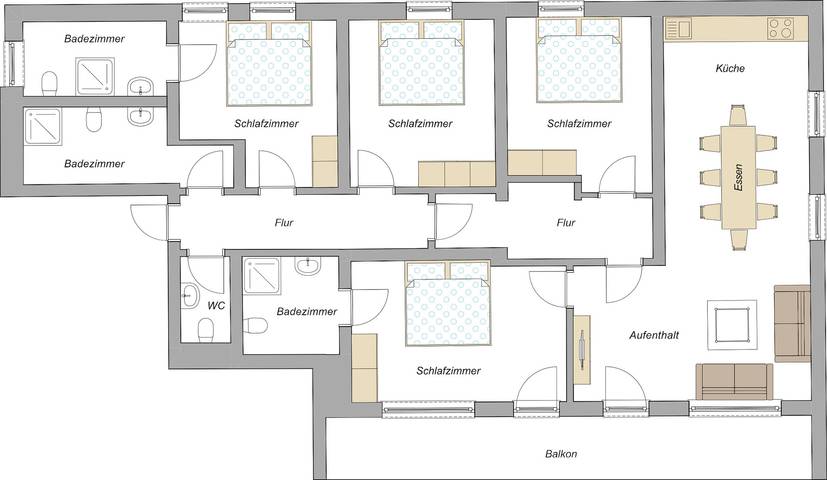 Ferienwohnung für 9 Personen, mit Garten und Sauna sowie Balkon, kinderfreundlich - 1