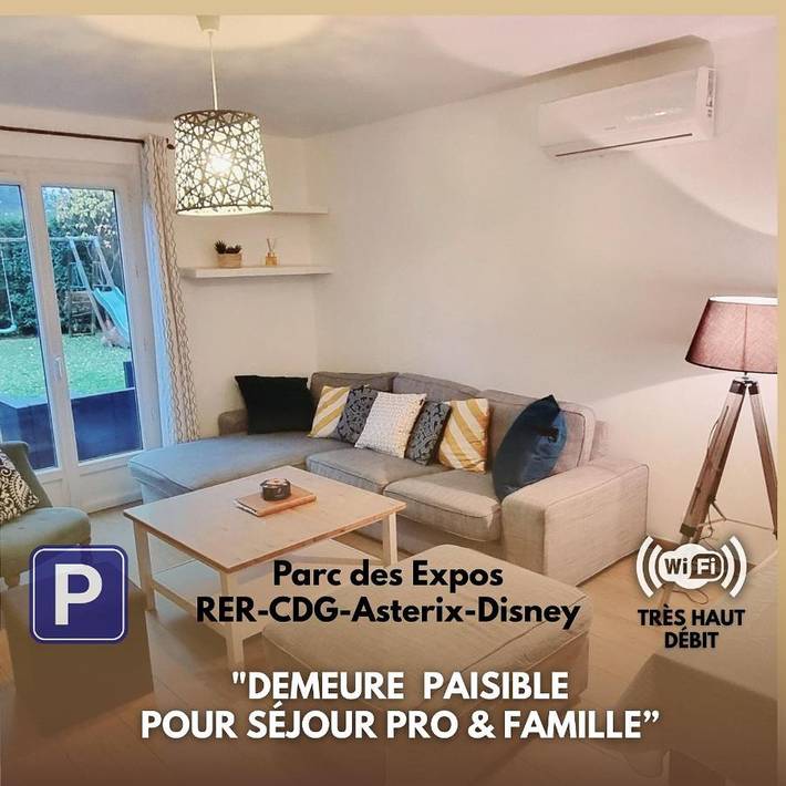 Location de vacances pour 10 personnes, avec Terrasse ainsi que Jardin et Vue à Villepinte