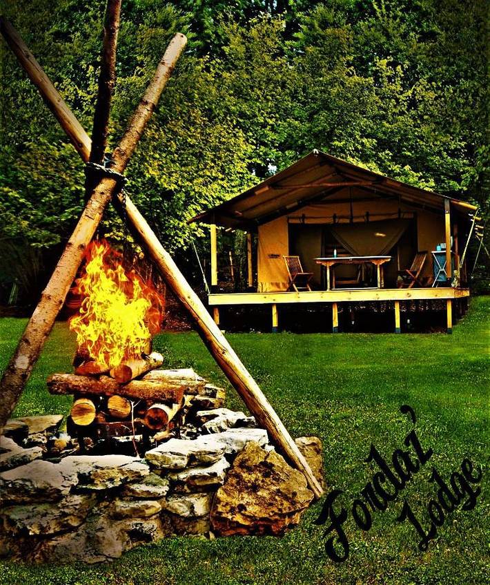 Camping für 6 Personen, mit Balkon und Terrasse sowie Garten und Ausblick in Haute-Savoie