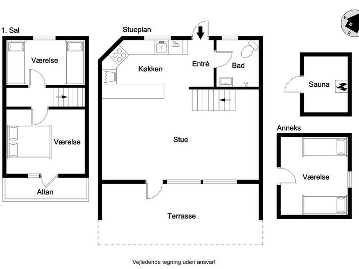 Ferienhaus für 6 Personen, mit Terrasse und Sauna, mit Haustier in Skarrev - 2