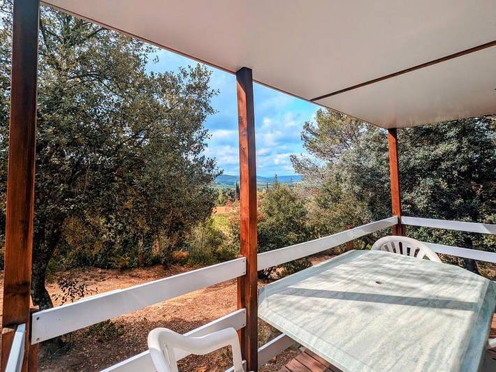 Camping Le Pinada - Mobilheim 5 personen - Louisiane - 2 Zimmer mit überdachter Terrasse - 22m² in Fabrezan, Mittelmeerküste (Frankreich)