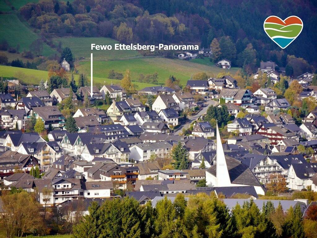"Ettelsberg-Panorama" im Zentrum in Willingen, die Mittelgebirge