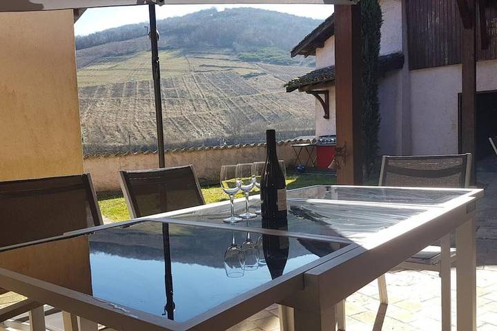 Location de vacances pour 6 personnes, avec Terrasse ainsi que Jardin et Vue à Quincié-en-Beaujolais