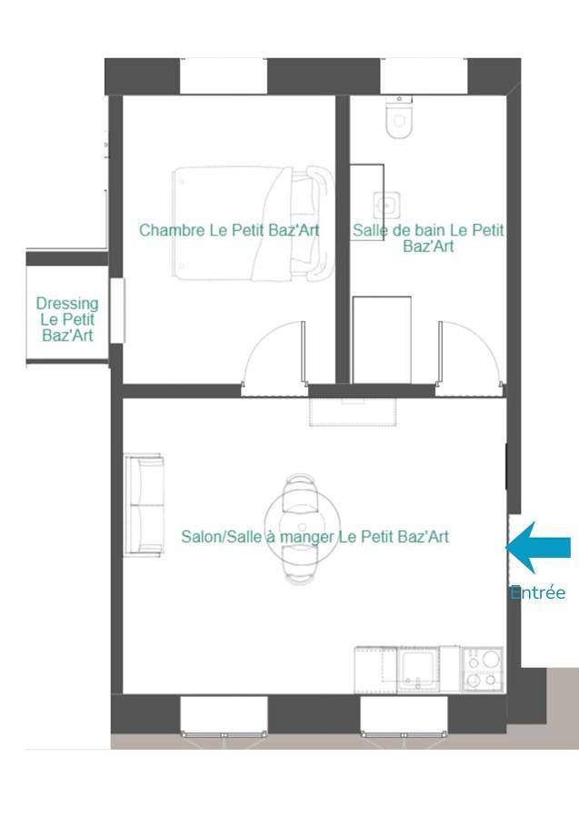 Appartement entier, Le Petit Baz'Art 2 pièces proche Colmar in Holtzwihr, Région de Colmar