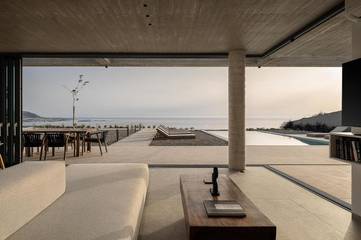 Cottage pour 7 personnes, avec piscine ainsi que vue et terrasse dans Falasarna